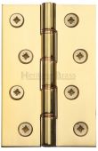 HG99-350-PB Heritage Brass Hinge Brass with Phosphor Washers 4" x 2 ⅝" Polished Brass Finish