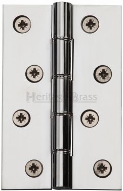 Click Here To Enlarge This Photo Of HG99-350-PC Heritage Brass Hinge Brass with Phosphor Washers 4" x 2 ⅝" Polished Chrome Finish