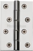 HG99-350-PC Heritage Brass Hinge Brass with Phosphor Washers 4" x 2 ⅝" Polished Chrome Finish