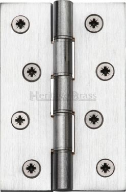 Click Here To Enlarge This Photo Of HG99-350-SC Heritage Brass Hinge Brass with Phosphor Washers 4" x 2 ⅝" Satin Chrome Finish