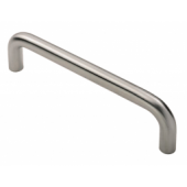CPD1160SSS - Carlisle Brass Eurospec Solid Cabinet 'D' Pull Handle 10mm Dia. (160mm c/c) G304 Satin Stainless Steel