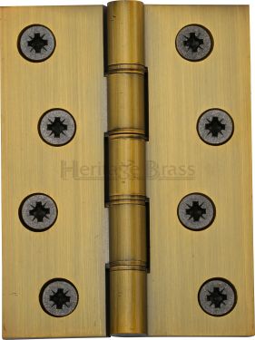 Click Here To Enlarge This Photo Of HG99-355-AT Heritage Brass Hinge Brass with Phosphor Washers 4" x 3" Antique Brass Finish