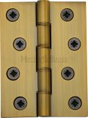HG99-355-AT Heritage Brass Hinge Brass with Phosphor Washers 4" x 3" Antique Brass Finish