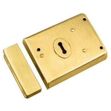 Click Here To Enlarge This Photo Of RDE8043PB - Carlisle Brass Eurospec Rim Deadlock 105mm x 81mm Polished Brass