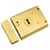 RDE8043PB - Carlisle Brass Eurospec Rim Deadlock 105mm x 81mm Polished Brass