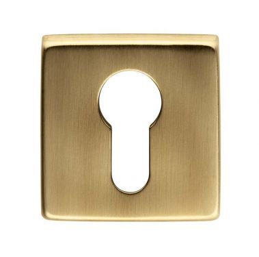 Click Here To Enlarge This Photo Of QE001AB - Carlisle Brass Manital Square Euro Profile Escutcheon Antique Brass