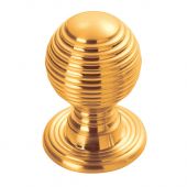 M1005 - Carlisle Brass Fingertip Design Queen Anne Knob 35mm Polished Brass