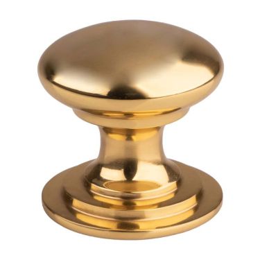 Click Here To Enlarge This Photo Of M47E - Carlisle Brass Fingertip Design Victorian Knob 50mm Polished Brass