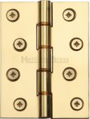HG99-355-PB Heritage Brass Hinge Brass with Phosphor Washers 4" x 3" Polished Brass Finish