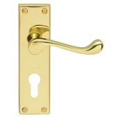 CBS54Y - Carlisle Brass Victorian Scroll Lever Lock Furniture/Euro Profile (Contract Range) Polished Brass