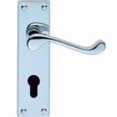 CBS54YCP - Carlisle Brass Victorian Scroll Lever Lock Furniture/Euro Profile (Contract Range) Polished Chrome