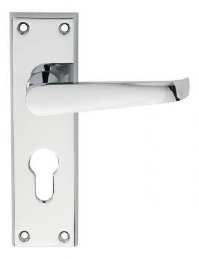Click Here To Enlarge This Photo Of CBV30YCP - Carlisle Brass Victorian Lever Lock Furniture/Euro Profile (Contract Range) Polished Chrome