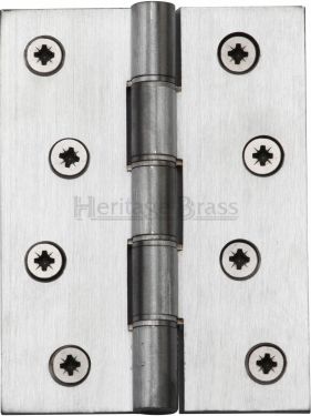 Click Here To Enlarge This Photo Of HG99-355-SC Heritage Brass Hinge Brass with Phosphor Washers 4" x 3" Satin Chrome Finish