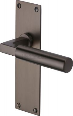 Click Here To Enlarge This Photo Of BAU7310-MB Heritage Brass Door Handle Lever Latch Bauhaus Design Matt Bronze Finish