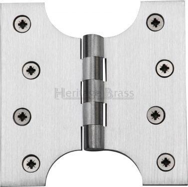 Click Here To Enlarge This Photo Of HG99-385-SC Heritage Brass Parliament Hinge Brass 4" x 2" x 4" Satin Chrome Finish