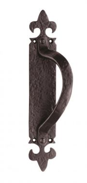 Click Here To Enlarge This Photo Of LF5260RH - Carlisle Brass Ludlow Foundries Offset Pull Handle On Backplate Left Hand 260 x 45mm Black Antique