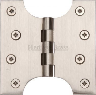 Click Here To Enlarge This Photo Of HG99-385-SN Heritage Brass Parliament Hinge Brass 4" x 2" x 4" Satin Nickel Finish