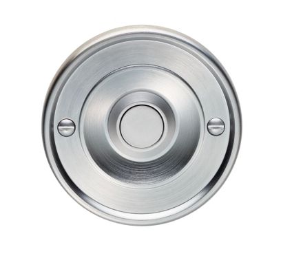 Click Here To Enlarge This Photo Of AQ30SC - Carlisle Brass Round Bell Push 65mm x 7mm Satin Chrome