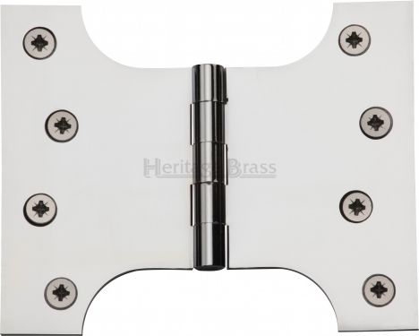 Click Here To Enlarge This Photo Of HG99-390-PC Heritage Brass Parliament Hinge Brass 4" x 3" x 5" Polished Chrome Finish