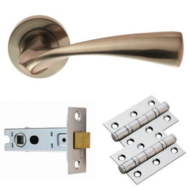 Click Here To Enlarge This Photo Of GK007SN/INTB - Carlisle Brass 'Sintra' Lever on Rose Latch Pack - Satin Nickel