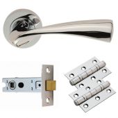 GK007CP/INTB - Carlisle Brass 'Sintra' Lever on Rose Latch Pack - Polished Chrome
