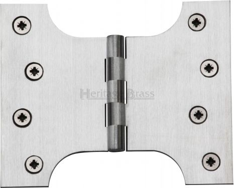 Click Here To Enlarge This Photo Of HG99-390-SC Heritage Brass Parliament Hinge Brass 4" x 3" x 5" Satin Chrome Finish
