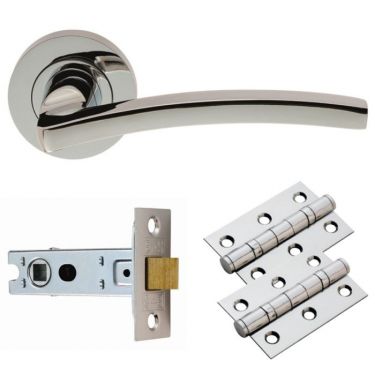 Click Here To Enlarge This Photo Of GK009CP/INTB - Carlisle Brass 'Tavira' Lever on Rose Latch Pack - Polished Chrome