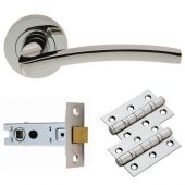 GK009CP/INTB - Carlisle Brass 'Tavira' Lever on Rose Latch Pack - Polished Chrome