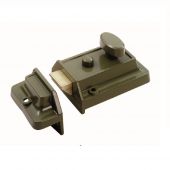 RCN8160GN/SC - Carlisle Brass Eurospec 60mm Rim Cylinder Nightlatch Traditional Style with Satin Chrome Cylinder