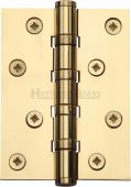 HG99-400-PB Heritage Brass Ball Bearing Hinge 4" x 3" Polished Brass Finish