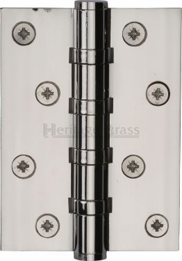 Click Here To Enlarge This Photo Of HG99-400-PNF Heritage Brass Ball Bearing Hinge 4" x 3" Polished Nickel Finish