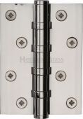 HG99-400-PNF Heritage Brass Ball Bearing Hinge 4" x 3" Polished Nickel Finish