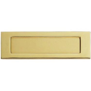 Click Here To Enlarge This Photo Of M36S - Carlisle Brass Victorian Letter Plate (Polished Brass) Size: 255x80mm - c/c: 219mm - Aperture: 184x40mm