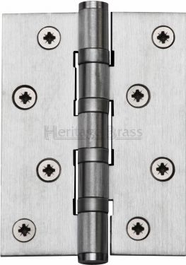 Click Here To Enlarge This Photo Of HG99-400-SC Heritage Brass Ball Bearing Hinge 4" x 3" Satin Chrome Finish