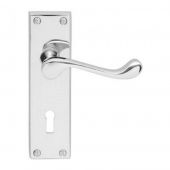 DL54CP - Carlisle Brass Victorian Scroll Lever on Lock Backplate Polished Chrome