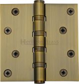 HG99-405-AT Heritage Brass Ball Bearing Hinge 4" x 4" Antique Brass Finish