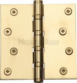 HG99-405-PB Heritage Brass Ball Bearing Hinge 4" x 4" Polished Brass Finish