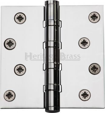 Click Here To Enlarge This Photo Of HG99-405-PC Heritage Brass Ball Bearing Hinge 4" x 4" Polished Chrome Finish