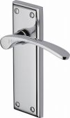 HIL8610-PC Heritage Brass Door Handle Lever Latch Hilton Design Polished Chrome Finish