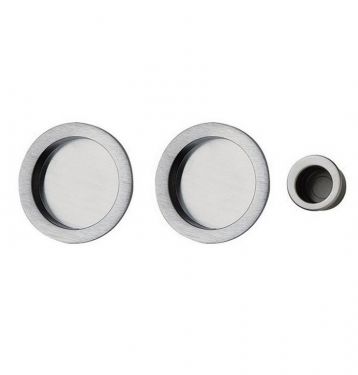Click Here To Enlarge This Photo Of ART54ASC - Carlisle Brass Manital Sliding Door Flush Pull Set (Round) Satin Chrome