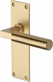 BAU7310-SB Heritage Brass Door Handle Lever Latch Bauhaus Design Satin Brass Finish