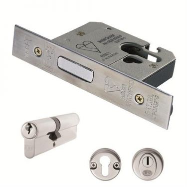 Click Here To Enlarge This Photo Of EDB5030SSS - Carlisle Brass Eurospec Easi-T Euro Profile British Standard Double Cylinder and 76mm Deadlock (Complete Set) Satin Stainless Steel