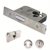 EDB5030SSS - Carlisle Brass Easi-T Euro Profile British Standard Double Cylinder and 76mm Deadlock Complete Set Satin Stainless Steel
