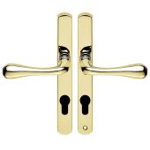 AQ1NP92 - Carlisle Brass Manital Narrow Plate 'Astro' Lever Furniture (92mm Centres - 124mm Screw Centres) Polished Brass