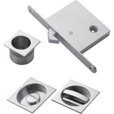 Click Here To Enlarge This Photo Of ART55BQCP - Carlisle Brass Manital Sliding Door Lock Set (Square) with WC Turn, Flush Pull & Mortice Lock Polished Chrome (suitable on 40-44mm thick doors)