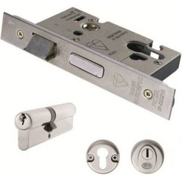 Click Here To Enlarge This Photo Of ESB5030SSS - Carlisle Brass Eurospec Easi-T Euro Profile British Standard Double Cylinder and 76mm Sashlock (Complete Set) Satin Stainless Steel