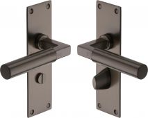 BAU7330-MB Heritage Brass Door Handle For Bathroom Bauhaus Design Matt Bronze Finish