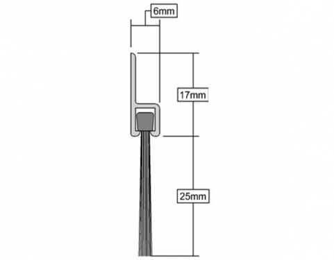 Click Here To Enlarge This Photo Of Stormguard Heavy Duty Brush Door Seal 914mm Aluminium (02SR0190914A)