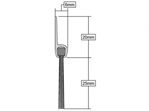 Click Here To Enlarge This Photo Of Stormguard PVC Door Bottom Brush 914mm Brown (02SR0200914B)
