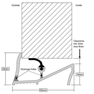 Click Here To Enlarge This Photo Of Stormguard Lowline Opening Threshold 914mm Aluminium (04SR0010914A)